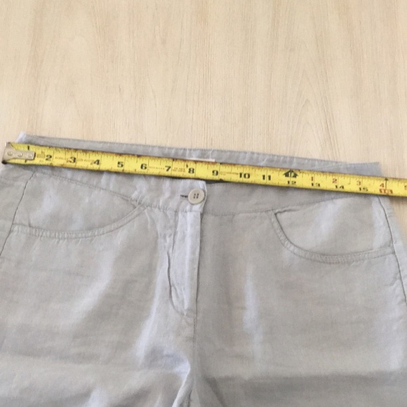 EILEEN FISHER ORGANIC LINEN CUFFED CROP PANT - Picture 7 of 8